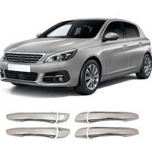 Servet Dizayn Oto Peugeot 308 Uyumlu 2013-2021 Krom Kapı Kolu 4 Kapı Paslanmaz Çelik