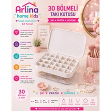 Arlina Home Kids 30 Bölmeli Beyaztakı Kutusu Düzenleyici Seyahat Çantası Kolye Yüzük Küpe Organizer 18CMX12,5CM