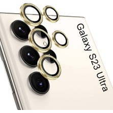 Gees Global S24 Ultra / S23 Ultra Kamera Lens Koruyucu (Gold)