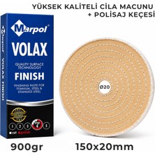 MARPOL Volax Mavi Cila 900GR  + Polisaj Bezi Keçesi 115X20MM | Yüksek Kaliteli Metal Parlatma Seti