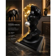 Ersu Store Modern Büst Heykel – Siyah Gold Dekoratif Biblo  Salon, Ofis ve Yoga Stüdyo Dekoru