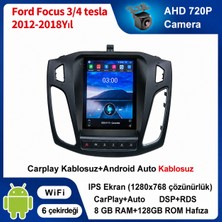 SBAID Ford Focus Tesla 2012-2018YIL Uyumlu 8GB Ram 128GB Rom Hafıza Android Kablosuz Carplay Navigasyon Multimedya 9.7 Inç Tesla Ekran Hediye Görüş Kamerası Hediye Çerçevesi 8+128tesla