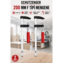 SCHUTZENGER 2 Adet 200MM Yüksek Kalite  F Tipi Ahşap  Çelik Mobilya Atölye Mengene Işkence Kıskaç 200-F2