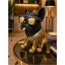 Ersu Store Siyah & Gold Fransız Bulldog Dekoratif Biblo Hediyelik Ev Ofis Dekor