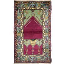 Kilim Co. Vintage Konya El Dokuma Seccade Halısı, Mihrap Desenli 110X200 cm (2.2 M²)