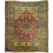 Kilim Co. Vintage Niğde El Dokuma Halısı, Oval Madalyonlu, Patinalı 130X170 cm (2.21 M²)