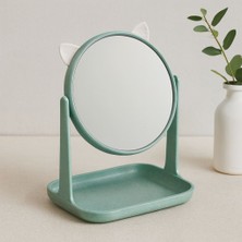 Hace Bazaar Yuvarlak 15 cm Plastik Makyaj Aynası (Kulaklı, Sepetli) -Hcb