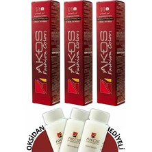 Akos Tüp Boya Seti 7.53 Yakut Kızılı Saç Boyası 60 ml ( 6 Adet Boya+ 6 Adet Oksidan)