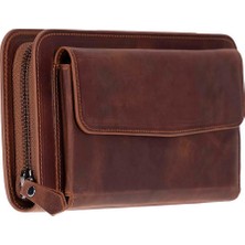 BloominBag Faron Saddle Heritage Telefon Bölmeli Hakiki Deri Unisex Clutch Çanta
