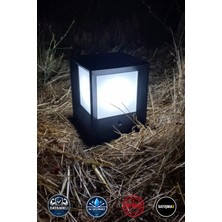 Satışmax Solar Bahçe Aydınlatması Solar Güneş Enerjili Set Üstü Baba Tipi Küp Aydınlatma 90W Beyaz Işık