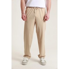 TKT Erkek Bej Baggy Oversize Bol Kesim Paraşüt Pantolon