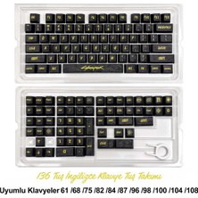 Silabor 136 Tuşlu Keycaps Pc Karbon Fiber Dokulu Cyberpunk 136 Tuşlu Klavye (Ingilizce Dil Desteği) [kutulu] Tüm Mekanik-Manyetik Klavyeler ile Uyum Sağlamaktadır.