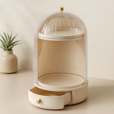 Hace Bazaar 360° Döner Kozmetik Organizer - Şeffaf Kapaklı Çekmeceli -Hcb