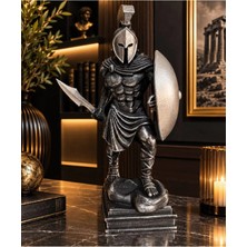 Ersu Store 32CM Spartalı Savaşçı Heykeli – Kılıç ve Kalkanlı Dekoratif Biblo