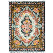 Kilim Co. Vintage Karabağ El Dokuma Kilim, Çok Renkli Çiçek Desenli 210X300 cm (6.3 M²)