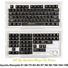 Silabor 136 Tuşlu Keycaps Pc Karbon Fiber Dokulu Cyberpunk 136 Tuşlu Klavye (Japonca Dil Desteği) [kutulu] Tüm Mekanik-Manyetik Klavyeler ile Uyum Sağlamaktadır.