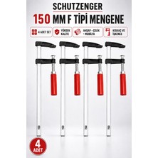 SCHUTZENGER 4 Adet 150MM F Tipi Mengene Ahşap Çelik Mobilya Mengenesi Kıskaç Işkence 4’lü Set 150S-4