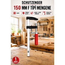 SCHUTZENGER 1 Adet Yüksek Kalite 150MM F Tipi Ahşap  Çelik Mobilya Atölye Mengene Işkence Kıskaç 150S1