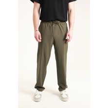 TKT Erkek Haki Baggy Oversize Bol Kesim Paraşüt Pantolon
