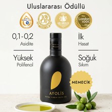 Ayolis Premium Gurme Memecik Zeytinyağı 500 Ml Ödüllü Yüksek Polifenollü Erken Hasat Soğuk Sıkım Natürel Sızma Zeytinyağı