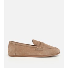 Hotiç Kadın Süet Deri Vizon Yumuşak Dokulu Klasik Loafer