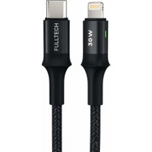 Bontec 30W Hızlı Şarj Kablosu, 3A Usb-C To C Şarj ve Data Kablosu, 1.2 Metre Kablo Uzunluğu, Örgü Kablo, Esnek ve Dayanıklı Yapı (Lightning)