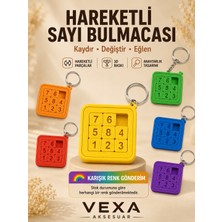 Vexa Aksesuar Kutulu Hareketli Sayı Bulmacası Anahtarlık – 3D Baskı Zeka Oyunu Puzzle Renkli Eğlenceli Anahtarlık
