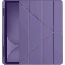 Marsilyan™- Apple Ipad Pro 11 (2024) Kılıf Kalemlikli Hugo Tablet Kılıfı - Mor
