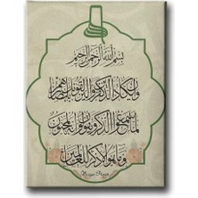 Nazar Ayeti Islami Hat Sanatı Kanvas Tablo