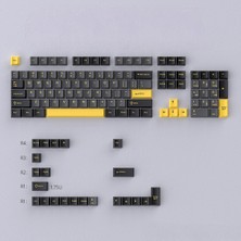 Silabor Gri ve Sarı Mekanik Klavye Tuş Başlıkları Keycaps, Pbt Küçük Komple Set, Çift Renkli