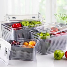 Kyops Lossa Süzgeçli ve Bölmeli Organizer Meyve Sebze Saklama 3'lü Set ( Lisinya )