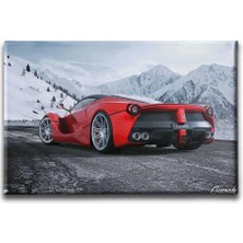 Kırmızı Ferrari Dekoratif Kanvas Duvar Tablosu