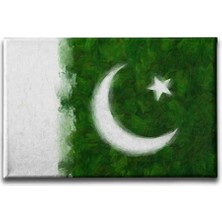 Pakistan Bayrağı Dekoratif Kanvas Duvar Tablosu