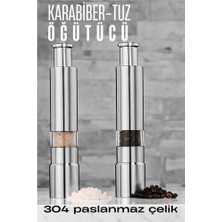 Modacar 2'li Karabiber Tuz Öğütücü Profesyonel 304 Paslanmaz Çelik Manuel Baharat Değirmeni 720252