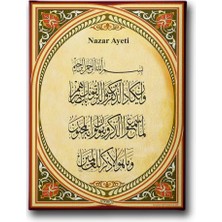 Nazar Ayeti Islami Hat Sanatı Kanvas Tablo