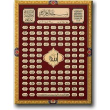 Esma-Ul Husna Dekoratif Kanvas Duvar Tablosu