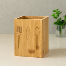 Royaleks Ahşap Bambu Kaşıklık Organizer 9x9 cm