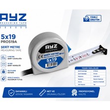 Ayz Şerit Metre Gri 5*19 PR0519A