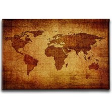 Eski Harita Dekoratif Kanvas Duvar Tablosu