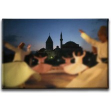 Mevlana Müzesi ve Sema Gösterisi Islami Hat Sanatı Kanvas Tablo