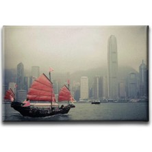 Hong Kong Limani Dekoratif Kanvas Duvar Tablosu