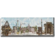 Konya Tarihi Yerler Panoramik Kanvas Duvar Tablosu