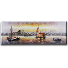 Istanbul Manzara Panoramik Kanvas Duvar Tablosu