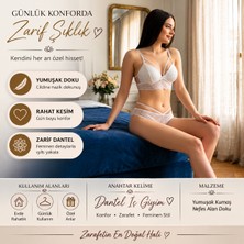 Nior Lifestyle Beyaz Dantelli Bralet Sütyen Külot Takımı, Ip Detaylı Kadın Iç Giyim, Romantik Gelin ve Balayı Iç Giyim Seti