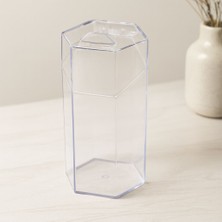 Marsilyan Kapaklı Makyaj Fırça Organizeri (6 Bölmeli) Mika Kristal Plastik 10X8.9X20 cm