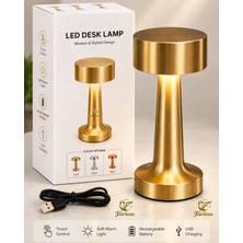 farissu OR511 Dokunmatik Şarjlı Masa Lambası – 3 Işık Modlu, Dimmerli, USB Şarjlı LED Masa ve Gece Lambası