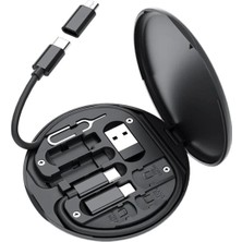MidasTech 60W Destekli Kablo Kutusu Seyahat Kablo Seti 5&amp;apos;i 1 Arada USB Type-C Şarj Kablosu Seti (488