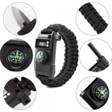 Marsilyan™- Paracord Dijital Saat Düdük Hayatta Kalma Kamp Bilekliği