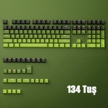 Silabor Matcha Tuş Takımı, Gradyan Keycaps, Arkadan Aydınlatmalı 134 Tuşlu Mekanik Klavye Uyumlu, Pbt.