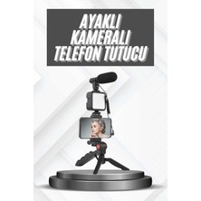 Hcc Trend Telefon Tutucu Mikrofonlu Işıklı Youtuber Video Kayıt